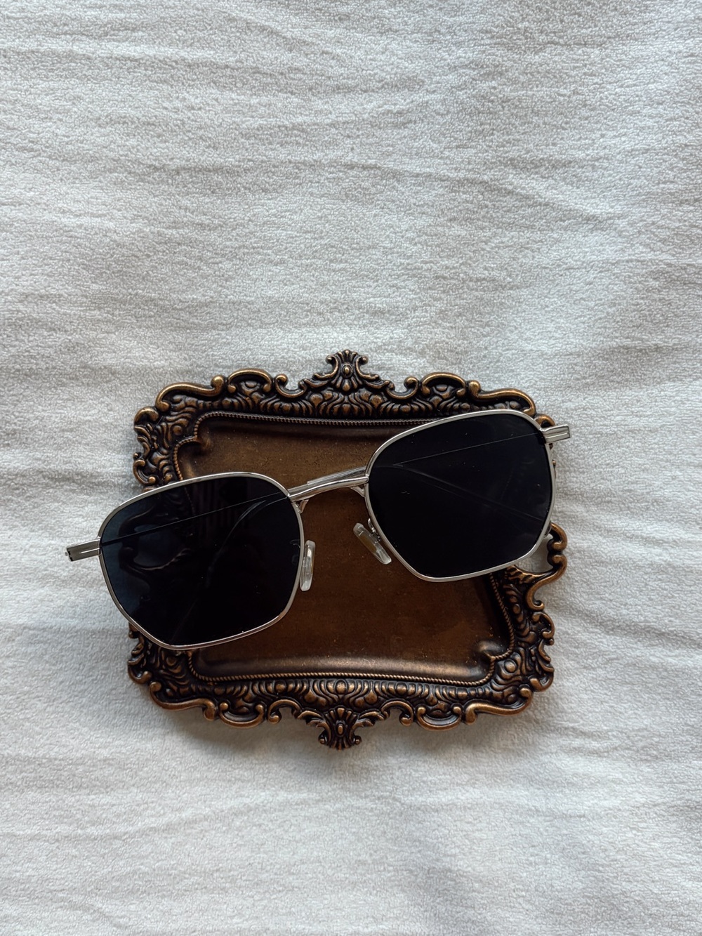 Silver Frame Black Lens Sunglasses